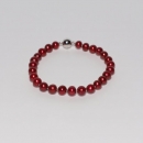 Süßwasser Zuchtperlen Armband Perlen Ø 7 - 8 mm rot