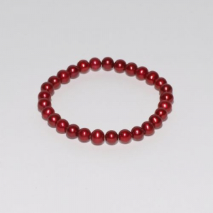 Süßwasser Zuchtperlen Armband Perlen Ø 7 - 8 mm rot