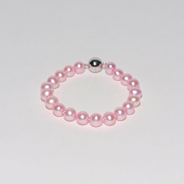 Süßwasser Zuchtperlen Armband Perlen Ø 8,5 - 9,5 mm rosa