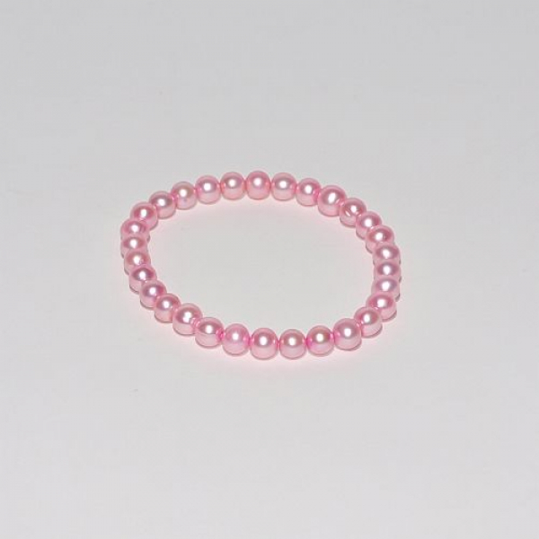 Süßwasser Zuchtperlen Armband Perlen Ø 7 - 8 mm rosa