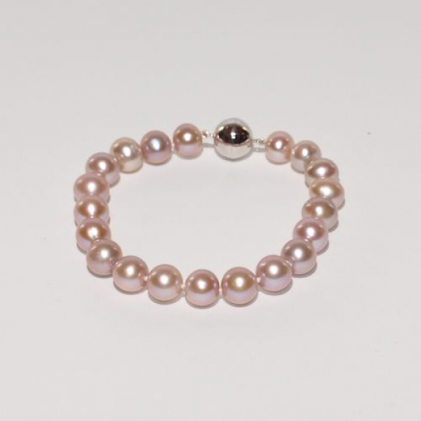 Süßwasser Zuchtperlen Armband Perlen Ø 8,5 - 9,5 mm rose