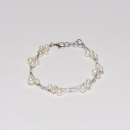 Süßwasser Zuchtperlen Armband Perlen Ø 4,5 - 5,5 mm weiß mit Kristallglas-Elementen
