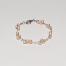 Süßwasser Zuchtperlen Armband Perlen Ø 4,5 - 5,5 mm champagner mit Kristallglas-Elementen